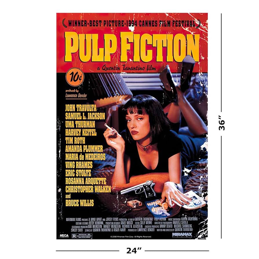【当時物】90s PULP FICTION ORIGINAL POSTER PULP FICTION ORIGINAL CLASSIC 1994 90s MOVIE TARANTINO PRINT